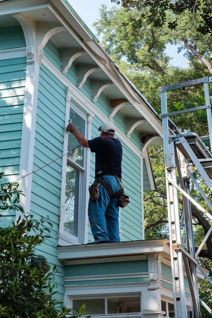 local house painter painting a house