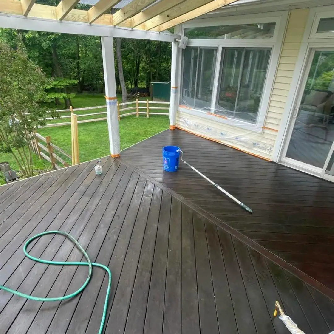 before deck staining Fort Washington